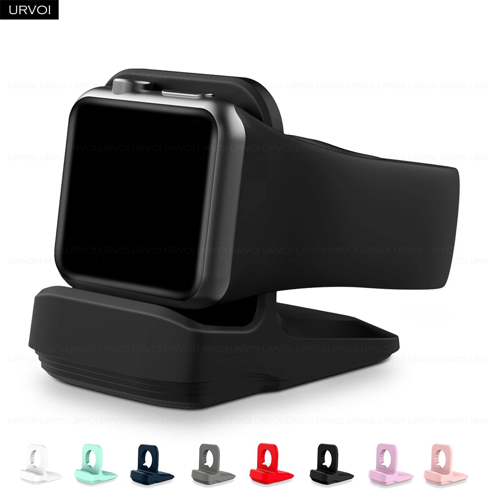 Holder for Apple Watch Series 9 8 7 6 5 4 3 2 1 SE Stand watchOS Nightstand keeper PC home charging dock silicone design
