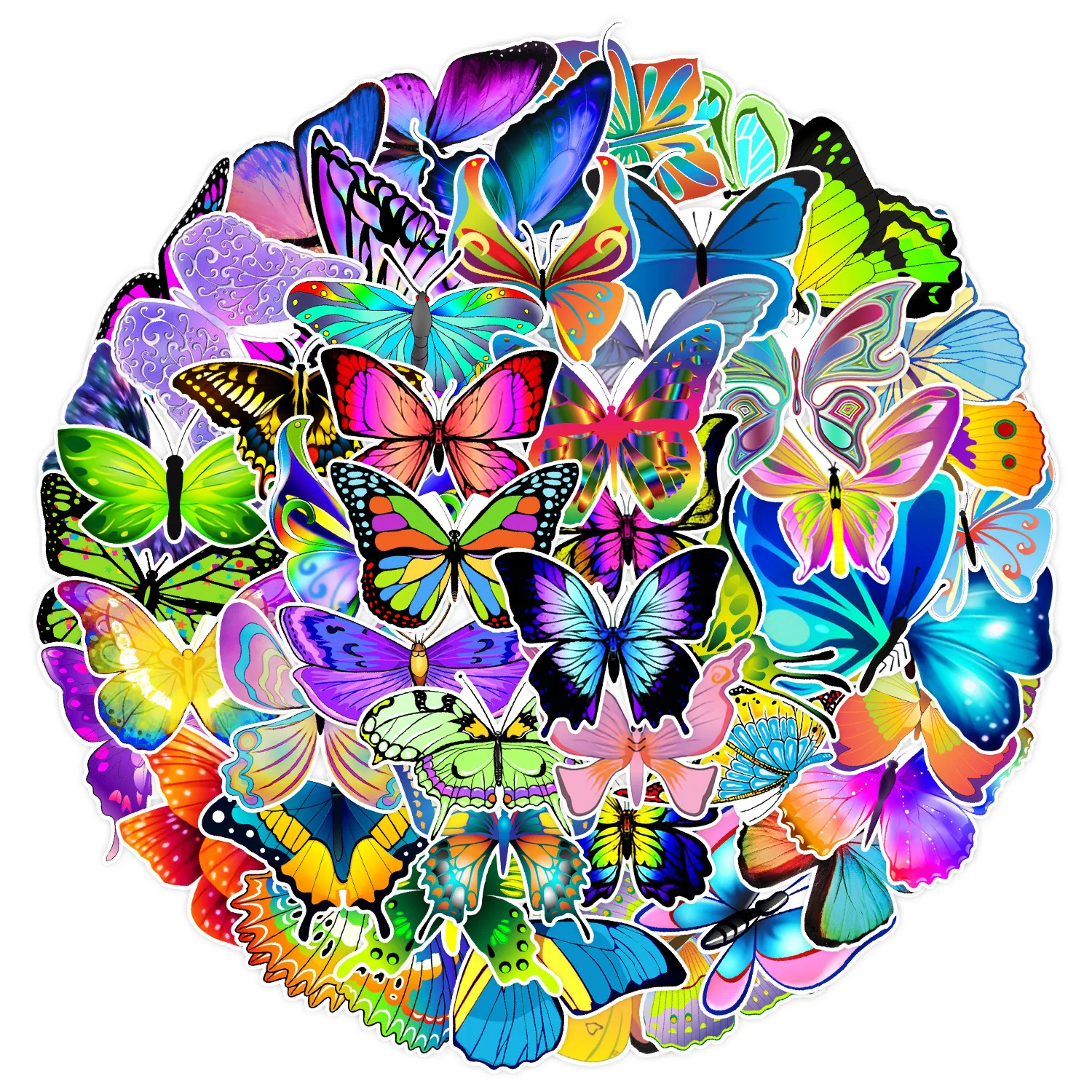 10/30/50Pcs Dream Butterfly Waterproof Graffiti Sticker Aesthetic Decorative Luggage Laptop Phone Diary Scrapbook Kids Stickers