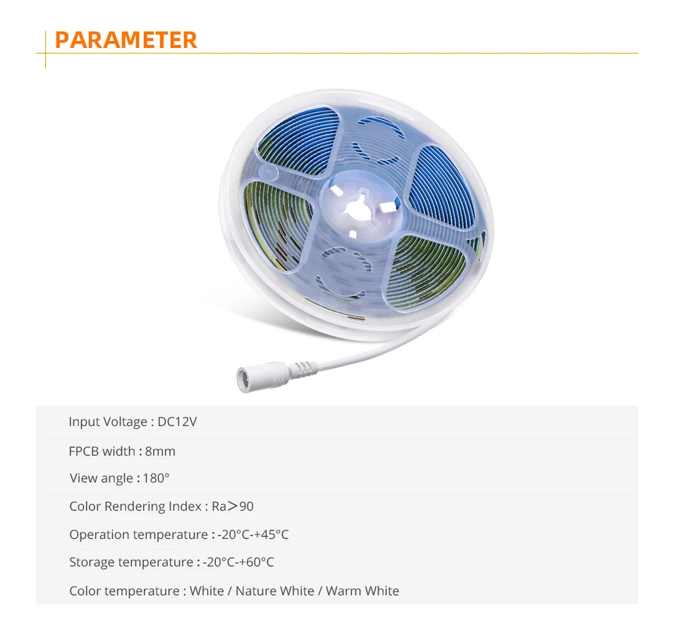 1M - 10M COB LED Strip Light 12V 24V 320LEDs/M High Density Flexible FOB Tape Sa2d0014ba4e44bb8b6fbc41715b9e061t