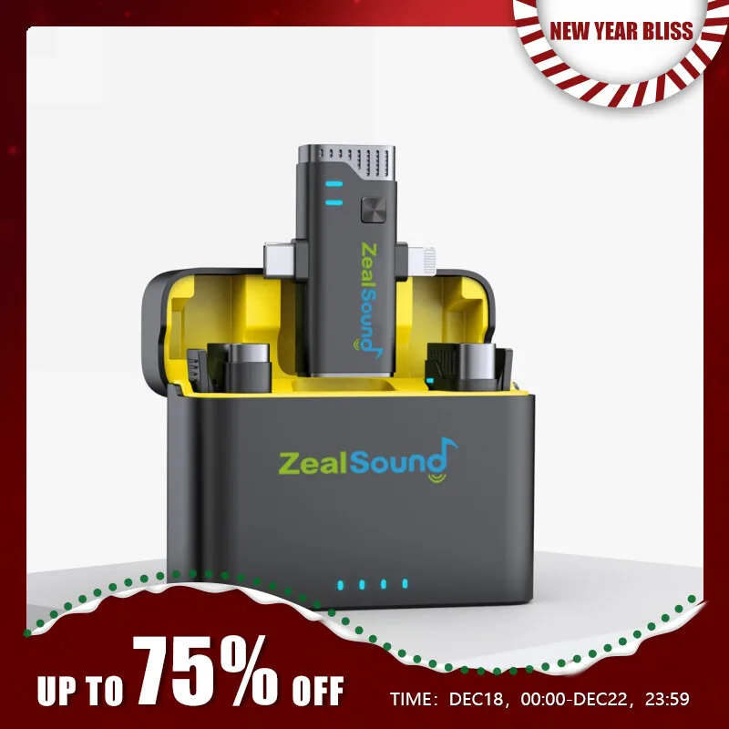 Zealsound 무선 라발리에 마이크, 충전 케이스 포함, Vlog 인터뷰 라이브 스트리밍용 라펠 마이크, 아이폰 아이패드 안드로이드용 Zealsound 무선 라발리에 마이크, 충전 케이스 포함, Vlog 인터뷰 라이브 스트리밍용 라펠 마이크, 아이폰 아이패드 안드로이드용