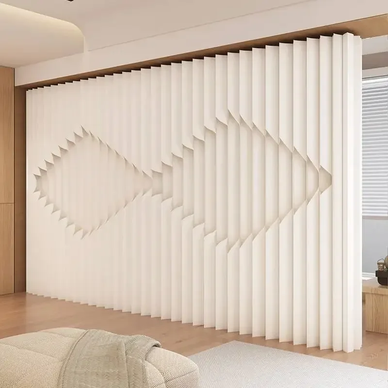 Home Decoration White Folding Organ Paper Wall Panel Removable Screens & Room Dividers For Indoor Office