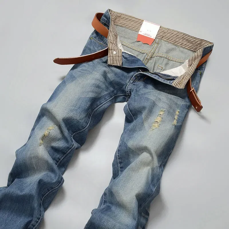 New Men's Spring Autumn Jeans Classic Male Skinny Straight Stretch Brand Denim Pants Summer Overalls Slim Fit Trouser Men Jeans 4