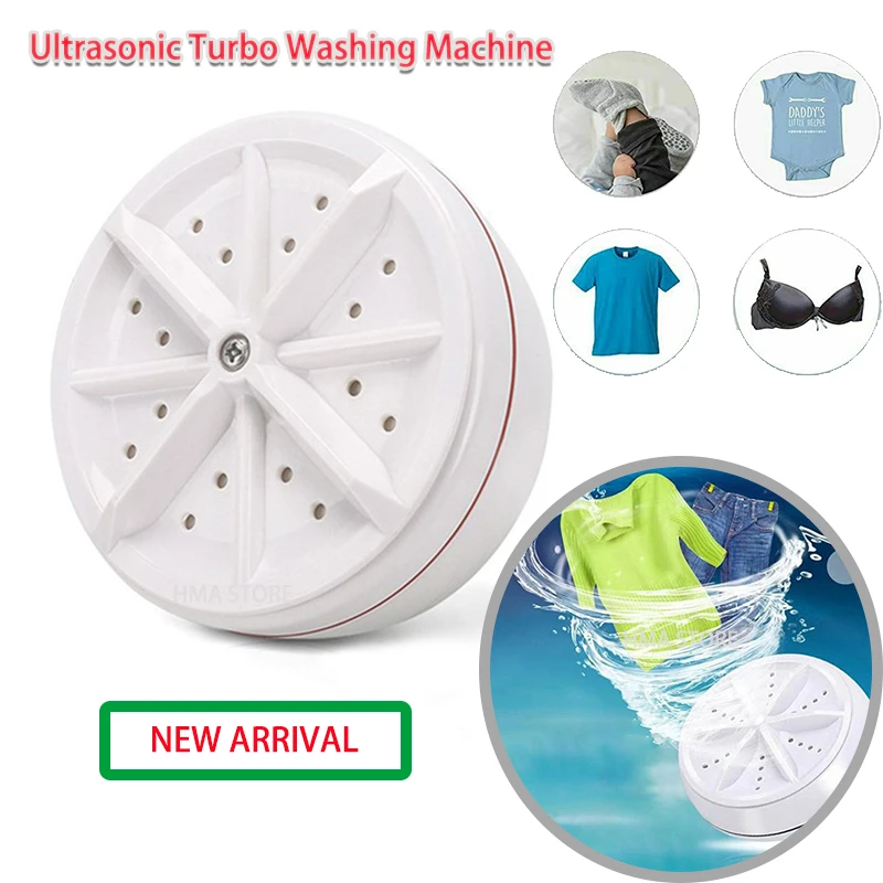 Ultrasonic Turbo Washing Machine Laundry Portable Travel Washer Air