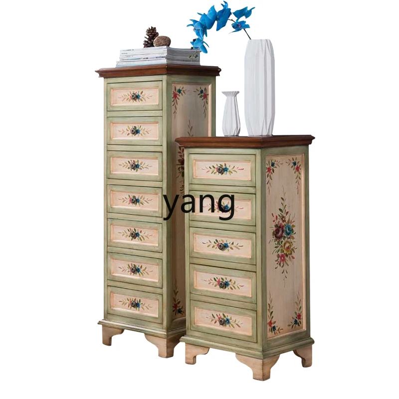 

Yhl European Style Corner Cabinet Antique Distressed Furniture Bedroom Bedside Table American Style Locker