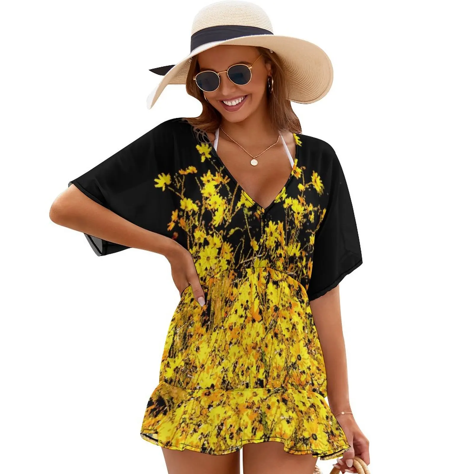 

Wild black eyed susan by the dozen Cover Ups summer dress woman 2024 dress korean style