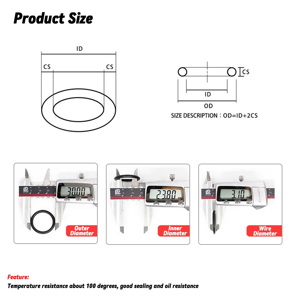 Rubber O Ring Set Gaskets Seal Nitrile Rubber Bands High Pressure O-Rings Repair Kit Sealing Elastic Band