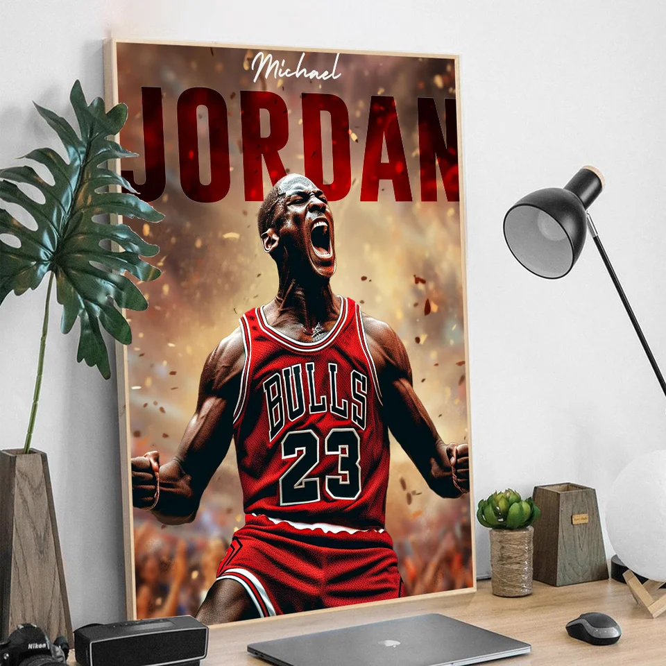 アスリートマイケルジョーダンクラシックヴィンテージポスター HD 品質