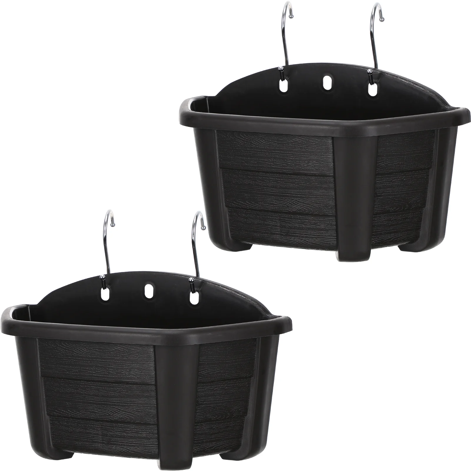 

Wall Hanging Flower Pots Semicircle Plastic Plant Baskets Flower Buckets With Hooks For Balcony Fence Indoor Outdoor Garden