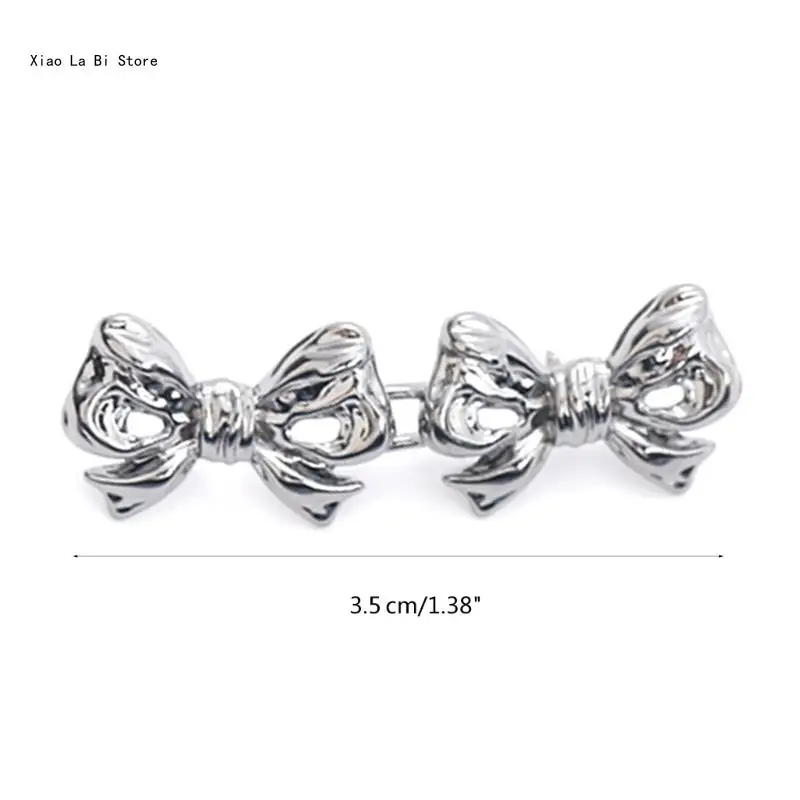 Bows Pant Pin Jean Button Pins Adjustable Waist Buckle Instant Button for Pant Bows Tighten Waist Pin No Sew XXFD