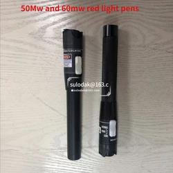 50mw 60mw Fiber Optic Tester Pen Type Red Laser Light Visual Fault Locator for 50km 60km