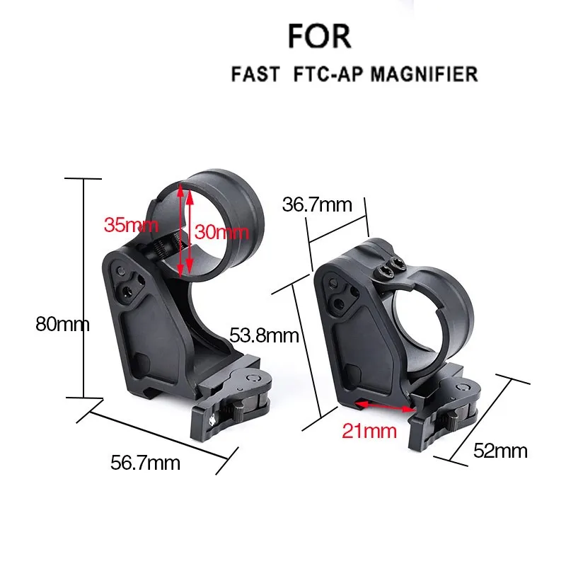 Wadsn Tactical Metal Scope Mount FAST FTC-AP G33 G43 Magnifie Foldable Base Hunting Riflescope Sight
