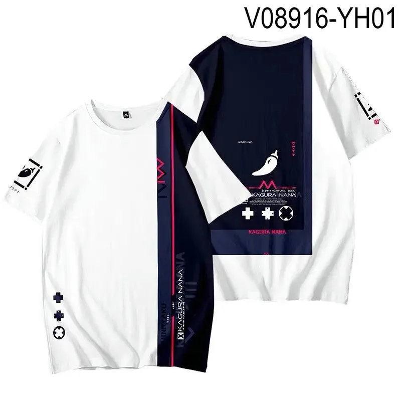 Kagura nana press ã o 3D camiseta moda ver ã o em torno do pesco ç o manga curta popular street