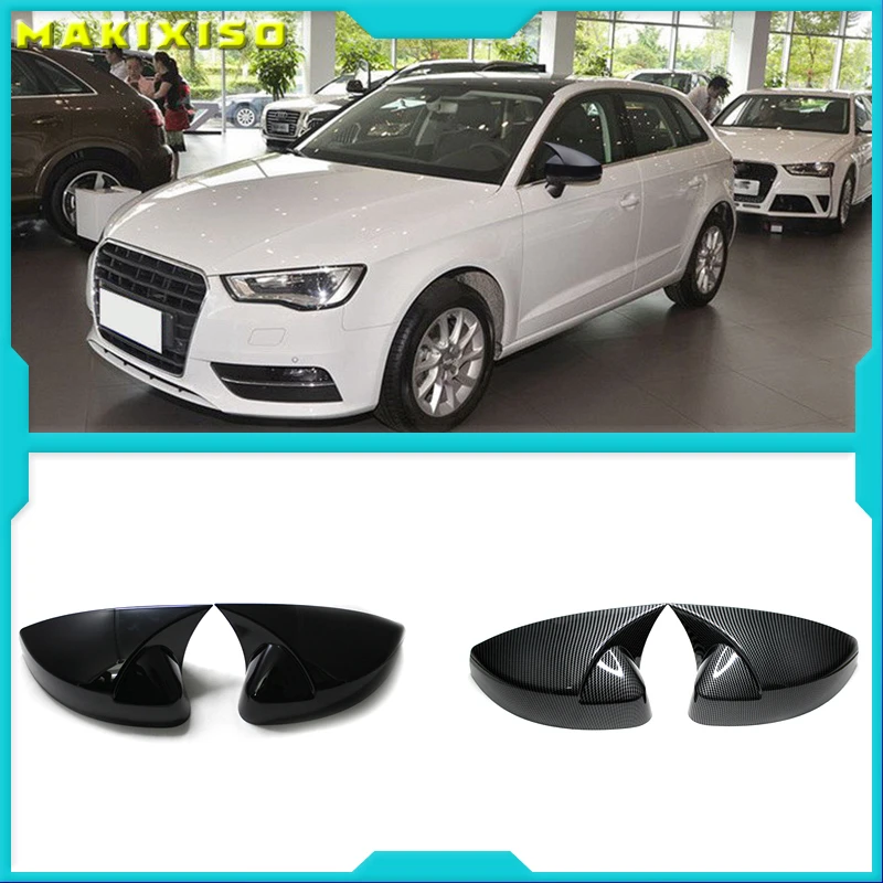 

2Pcs Side Car RearView Mirror Cover Caps For Audi A3 S3 RS3 8V TFSI TDI Mirror Tools Case Glossy/Carbon Fiber Style 2013-2020