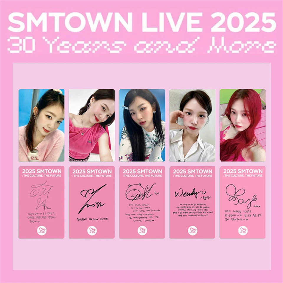 5Pcs/Set KPOP RedVelvt 2025 SMTOWN Photocards Irene WENDY Joy Yeri