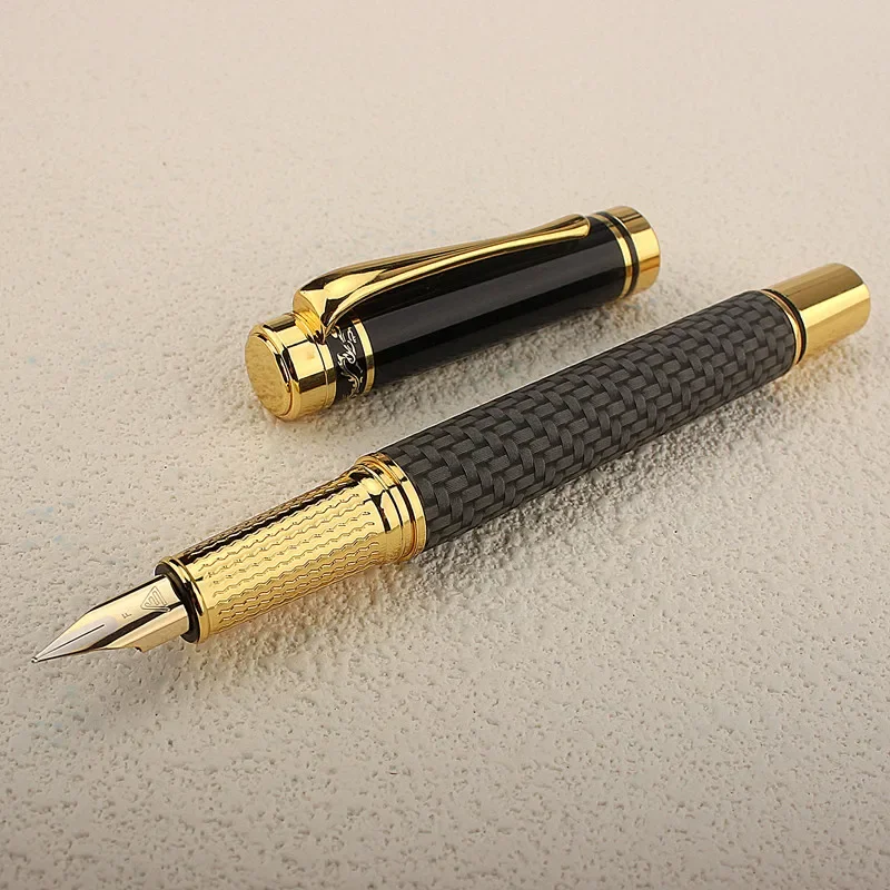 Luxury Quality Cloth Weave Metal Fountain Pen Financial Office Student Supplies School Stationery Ink Pens 3