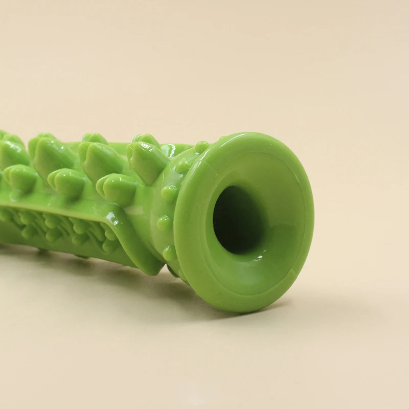 Dog Toothbrush Chew Toy Stick – Soft Rubber Molar Interactive Chewing Toy with Treat Dispensing for Small Dogs