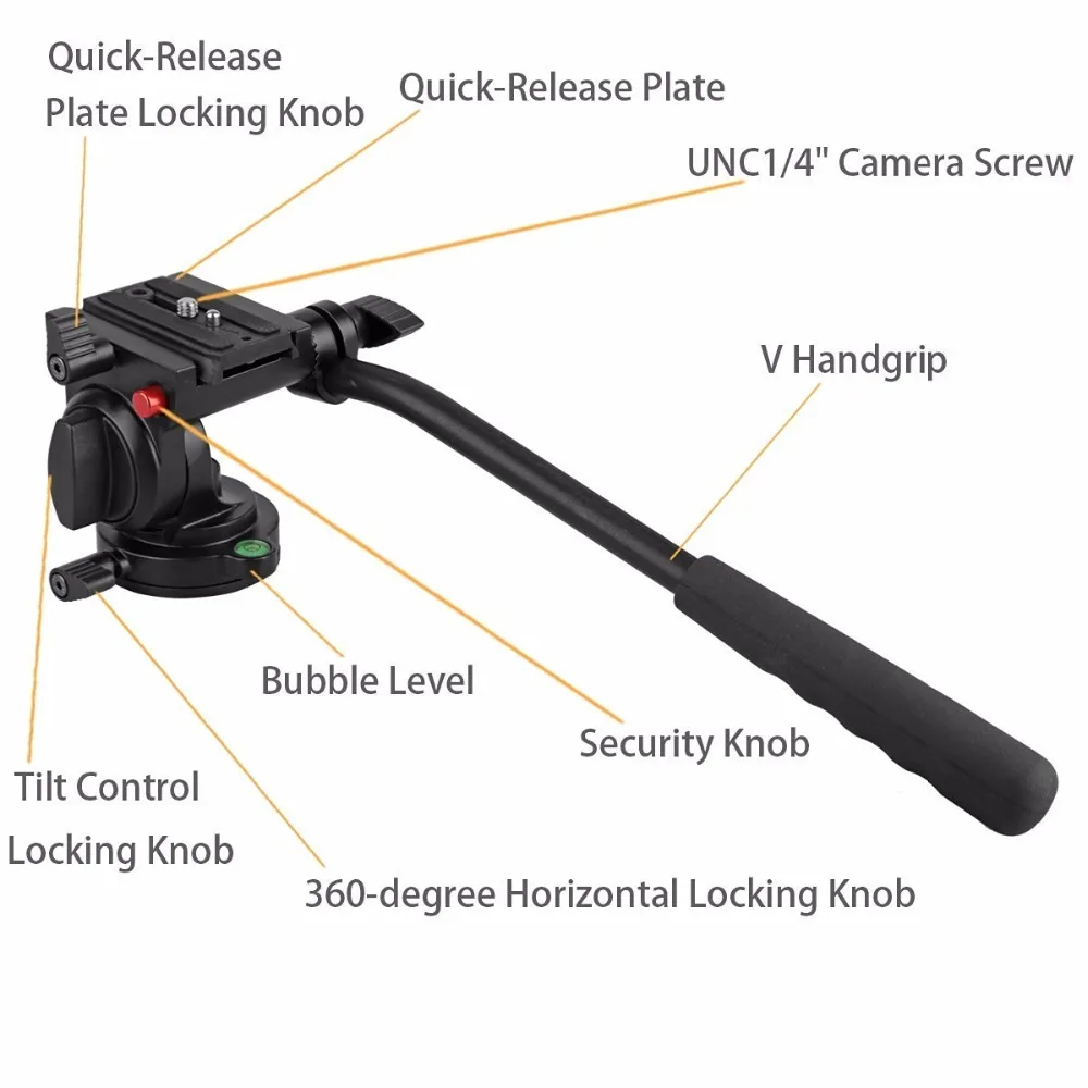KINGJOY KH-6750 Panoramic Tripod Head Hydraulic Fluid Video Head For Tripod And Monopod Camera Holder Stand SLR DSLR
