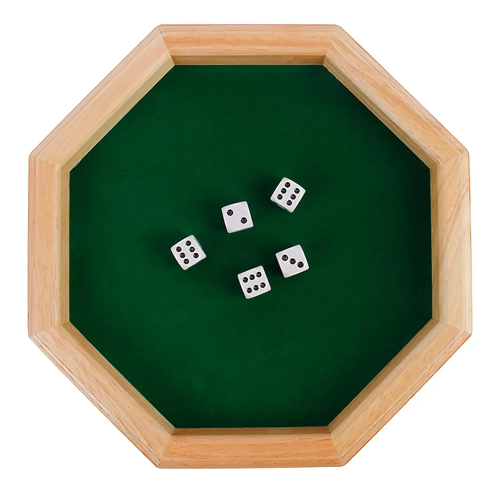 Octagonal Dice Tray Wooden/PU Dice Storage Box Board Game RPG Dice Box Key Wallet Coin Tray Desktop Storage Box 3