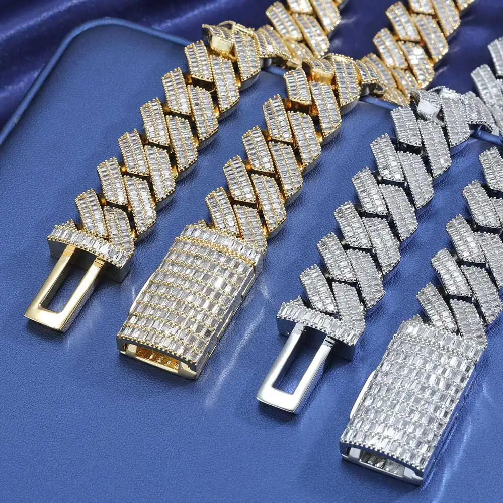 20MM Full Iced Out Cuban Link Chain Hip Hop 18K Gold Plated