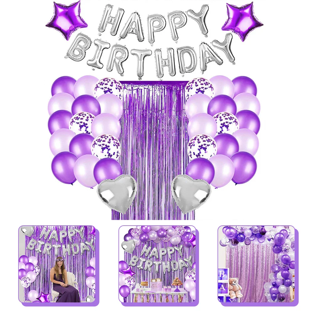 

1 Set Birthday Party Decorations Fringe Curtain Tassels Decorative Balloons
