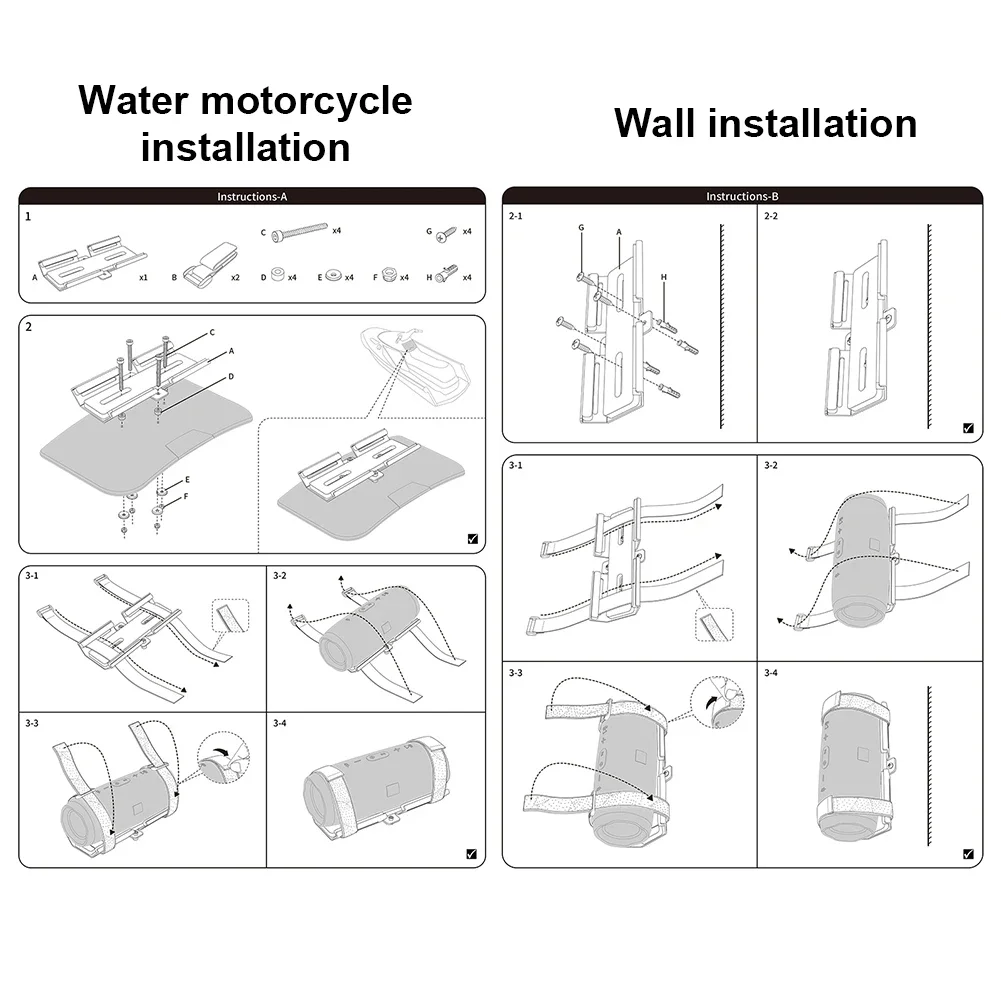 Portable Speaker Holder Speaker Mount Adjustable Strap Speaker Bracket Metal Speaker Mount Holder for JBL Charge 4/JBL Charge 5