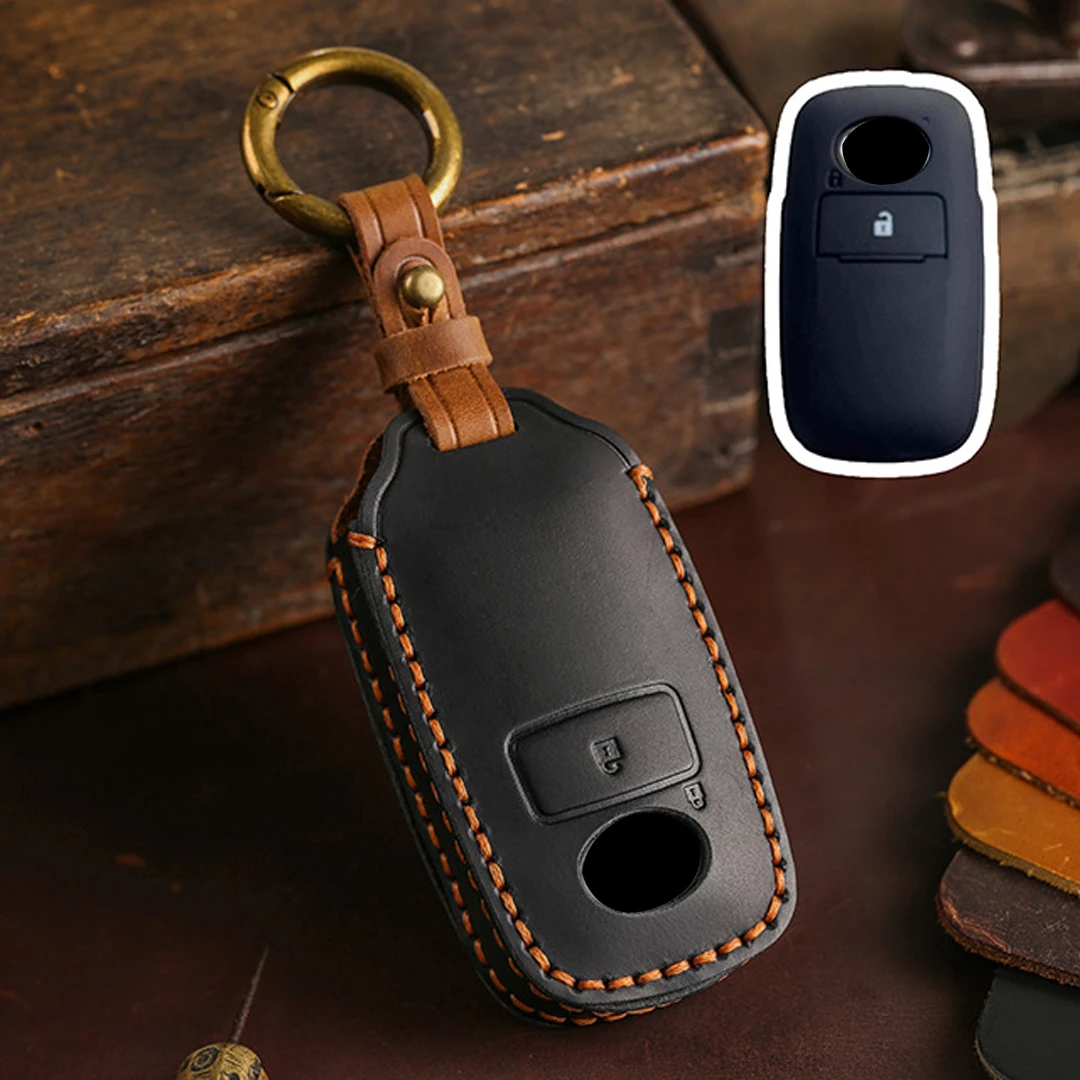 Bottons Leather Car Key Case Cover Key Fob for Toyota