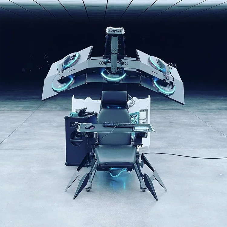 Ergonomic Fully Recliner Office Chair Cockpit for or Monitors