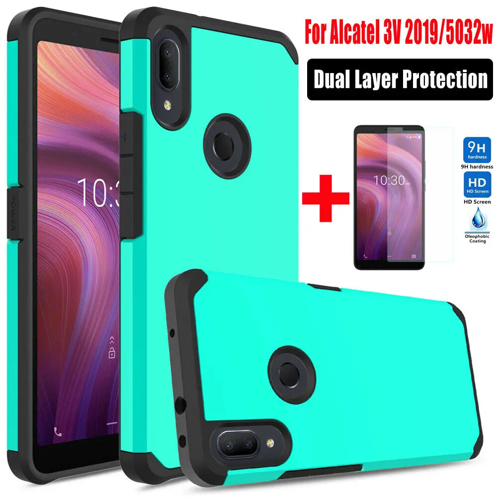 For Alcatel 3V 2019/5032w Shockproof Hybrid Bumper Hard Armor