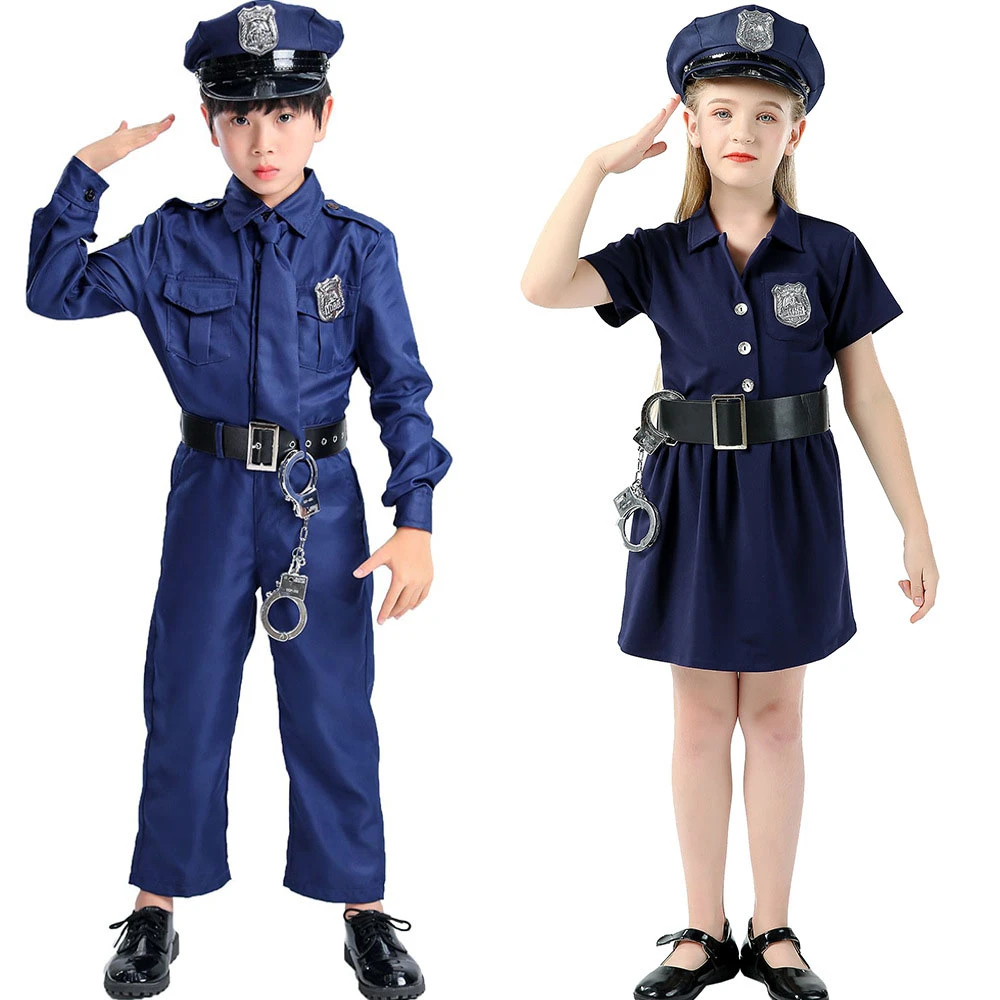 Kinderen Dag Theatrale Prestaties Uniform Europese En Amerikaanse Politie Militaire Uniform Cosplay Politieagente Officier| | AliExpress