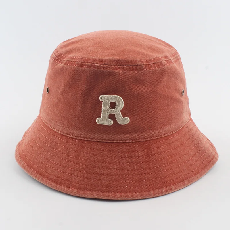 

Bucket Hat Women Sunshine Protection Latter R Wide Brim Summer Beach Fishing Camping Cap Holiday Accessory For Men Outdoor