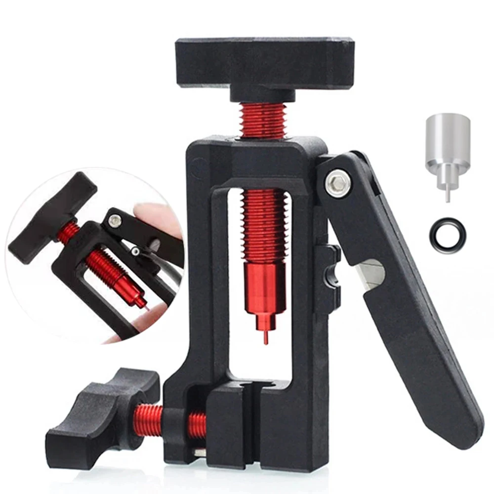 

2 in 1 Bike Hydraulic Disc Brake Oil Needle Tools Driver Hose Cutter Cable Pliers Olive Connector Insert BH59 BH90 Install Press