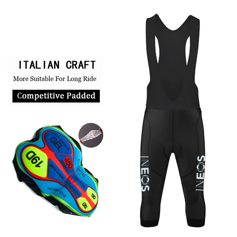 INEOS New Team Summer Cycling Bib Shorts 19D Gel Pad Breathable 7 Points Pants MTB Bicycle Outdoor Men 3/4 Cycling Pants cycling bib shorts,cycling shorts,cycling pants