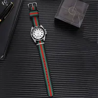New fashionable men’s nylon strap calendar watch, luxurious and simple business men’s and women’s night light quartz watch