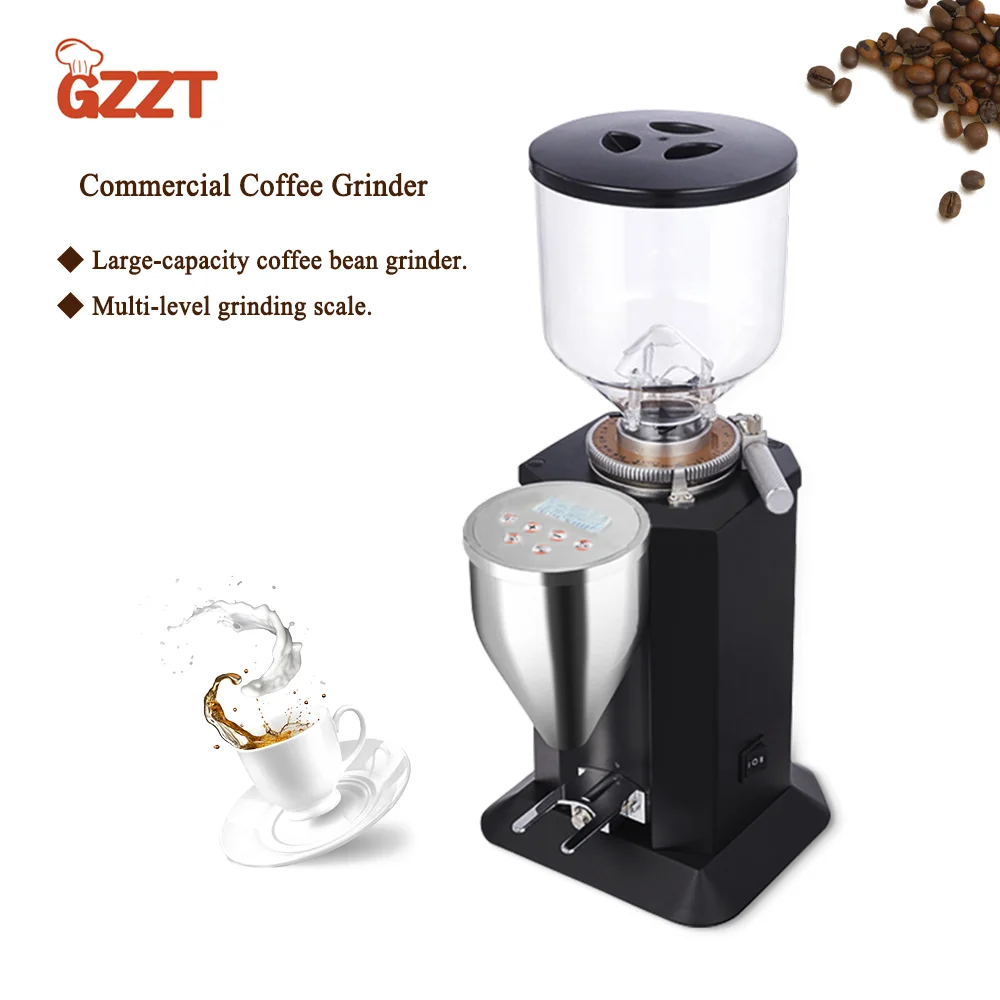 GZZT 350W Coffee Grinder Electric Espresso Bean Grinder 1.5L Hopper Large Capacity Powder Thickness Adjustable Commercial