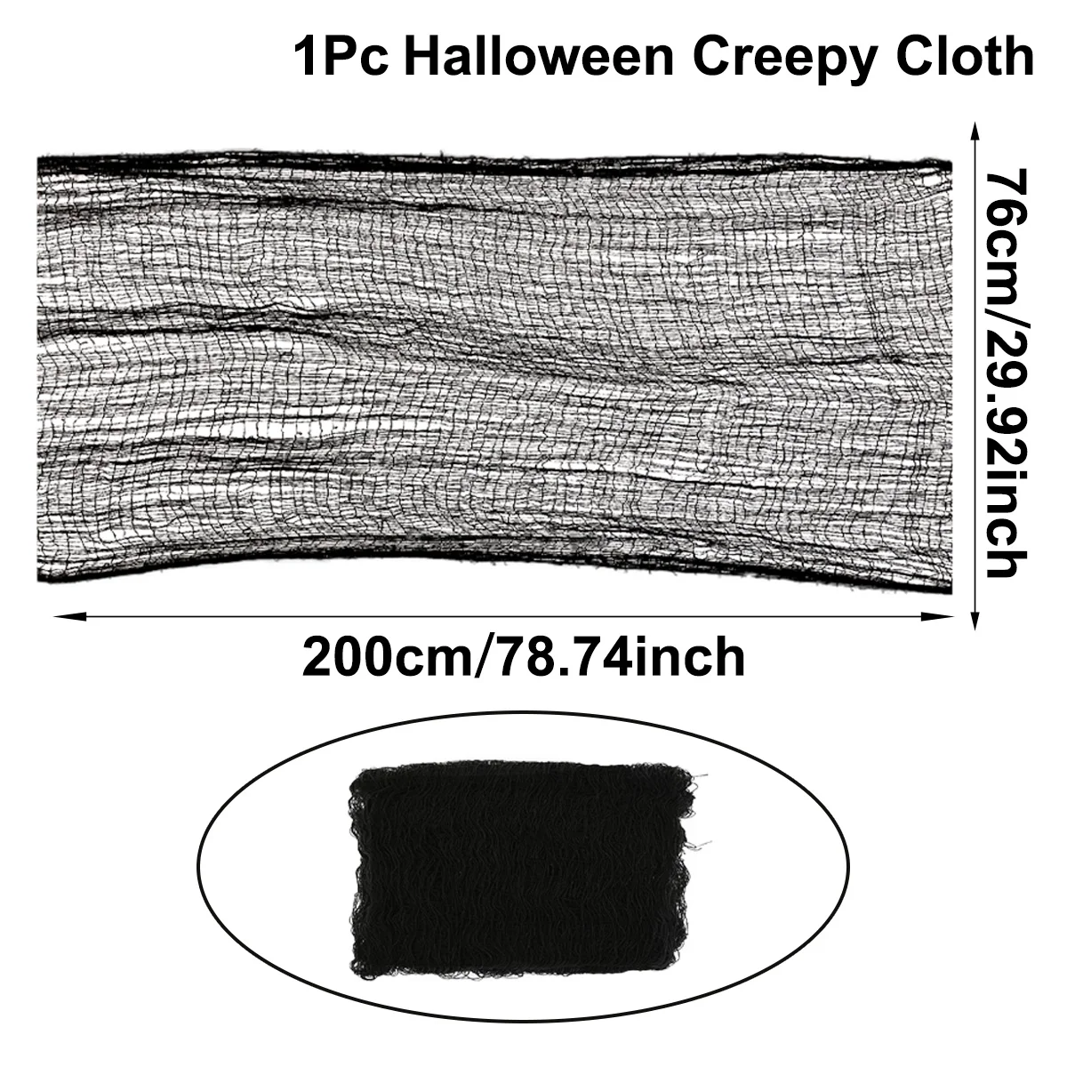 Horror Halloween Dekor schwarz Stoff Gaze Halloween Dekoration für Indoor Outdoor Dekor, Spukhaus Halloween Party Türen – Detail 1