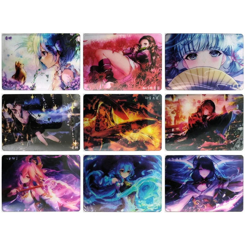 

Anime Goddess Story Rare 3D Projection Refraction Foil Rem Yor Forger Yae Miko Toys for boys Collectible Card Birthday Gift