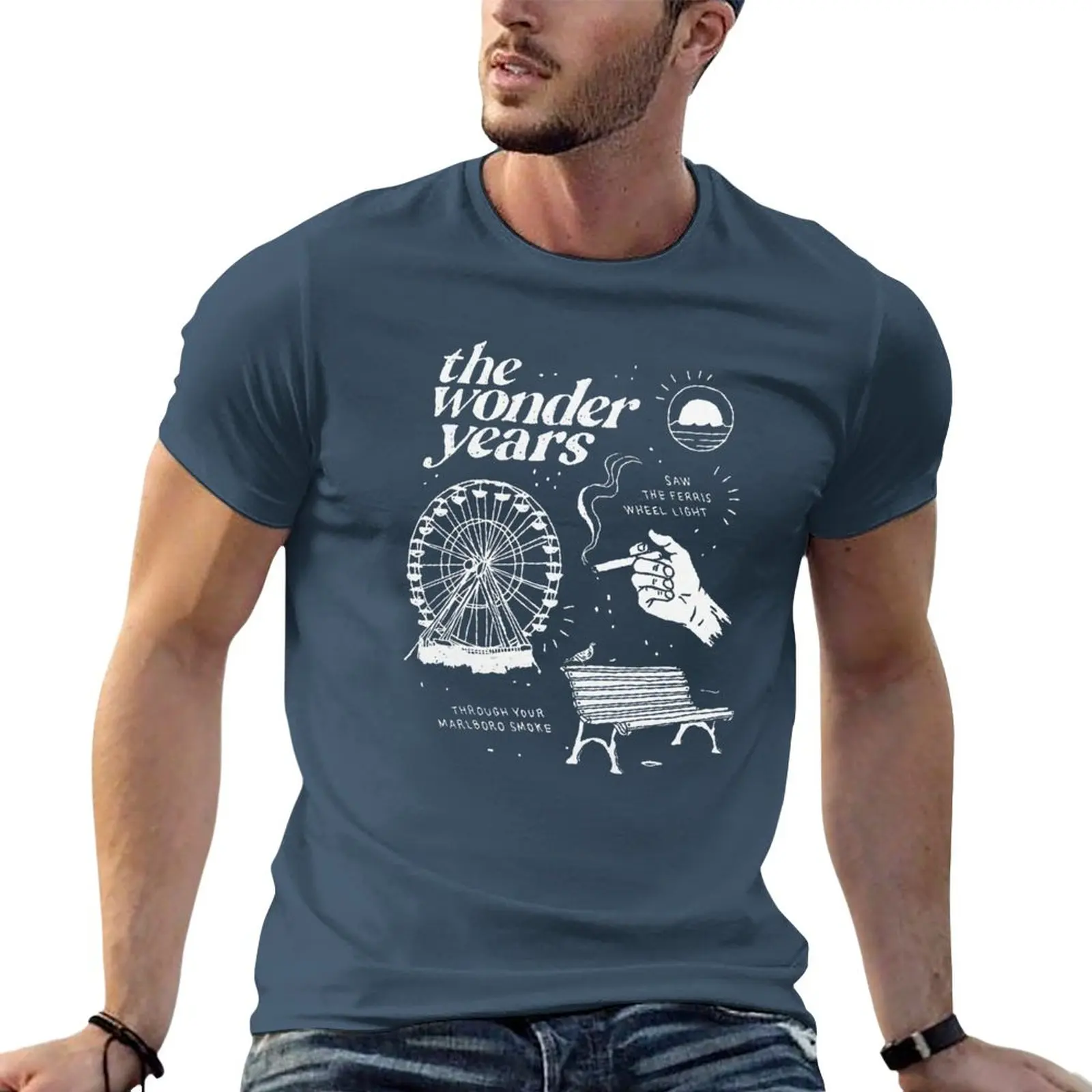 The Wonder Years T-Shirt Manica Corta Tee Plain Boys Whites Anime Mens Clothes