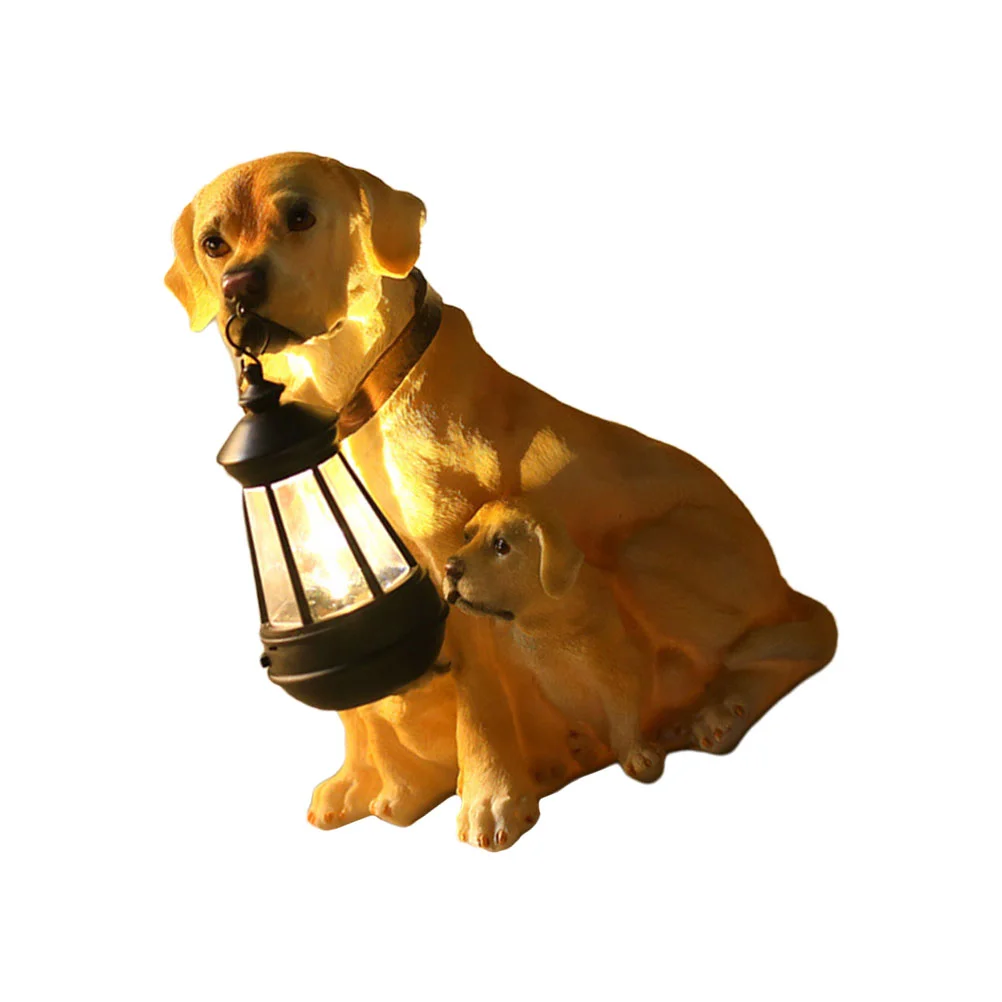 

Dog Decorative Lights Garden Adornment Figure Solar Lawn Statue Outdoor Resin Lamp Novel The Golden Retriever Delicate Animal