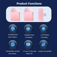 GROCE-Professional Wireless Lavalier Microphone With Noise Reduction Recording Mute Function Smart Phone Portable Live MIC