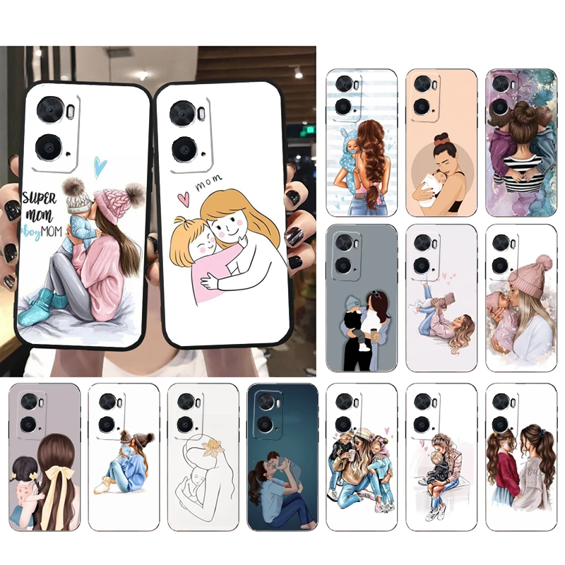 

Super Mom Mother Daughter Son Phone Case For OPPO A77 A57S A96 A91 A54 A74 A94 A73 A78 A53S A54S A15 A16 A17 A52 A58X A98