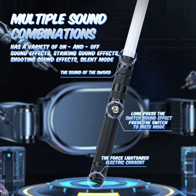 M07K-Laser Light Saber Rechargeable Flash 2 In 1 Shock Technology Sound Effect 15 Color Cosplay Toys Birthday Gift