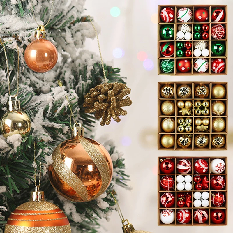 

Шары для рождественской елки 42 шт. 6 см, Рождественские шары, разноцветные шары, рождественские украшения, набор украшений для рождественской елки для дома