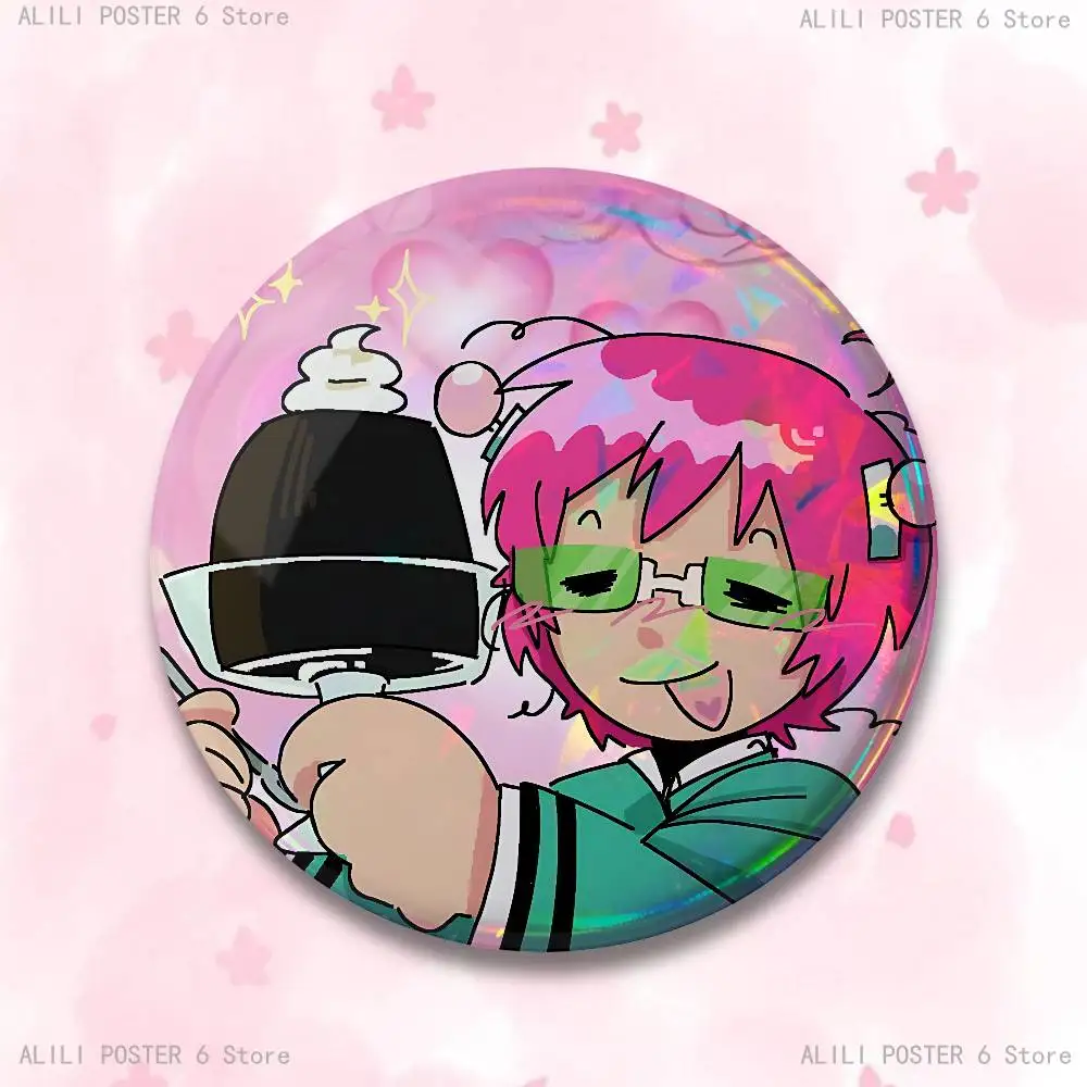 Saiki K Inspired Cosplay Pin Badge Collection - Round Brooch Souvenir
