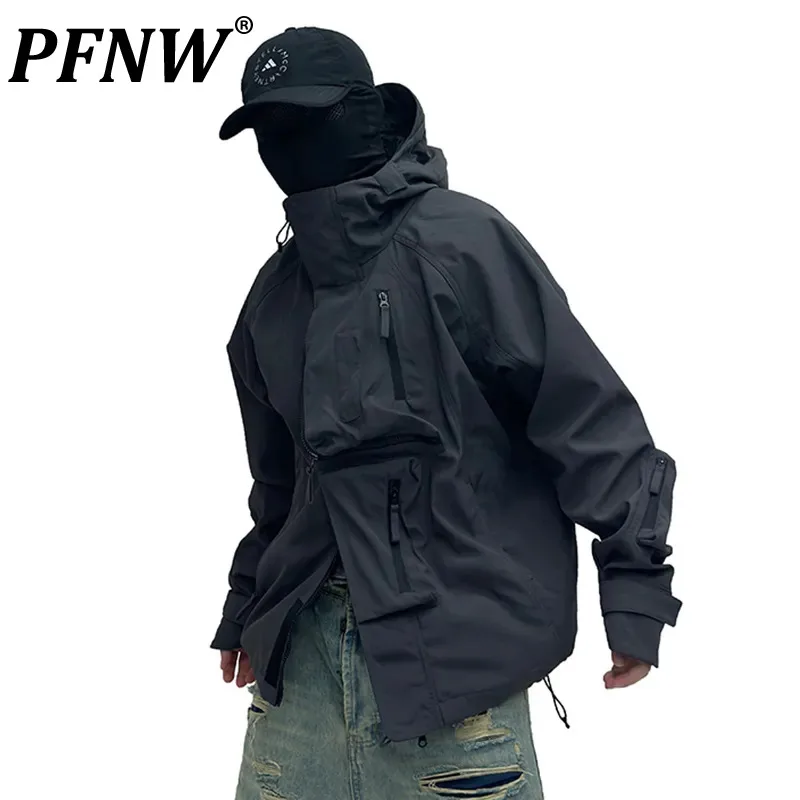 

PFNW Safari Style Men's Outdoor Jackets High Street Male Tech Wear Multi Pockets Casual Coat Solid Color 2023 Autumn New 28W1758