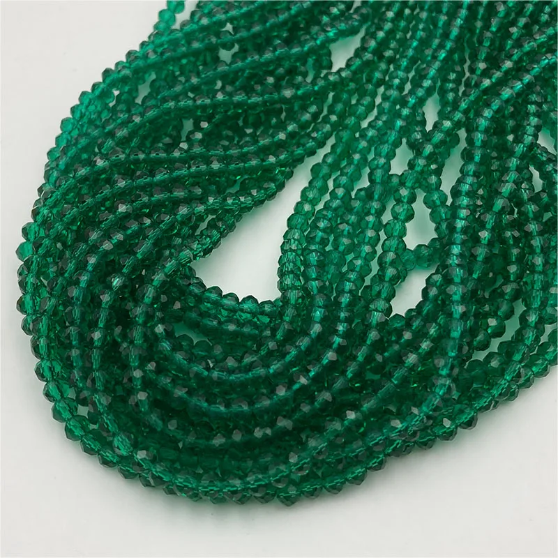 Vibrant Blue-Green Crystal Beads for Jewelry Crafting – Rondelle Faceted Glass Spacer Beads for DIY Bracelets