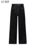 Vintage Belt Denim Jacket Pants Set Women Lapel Single Breasted Jackets Pockets Straight Jeans 2025 Spring Lady Street Outfits 6