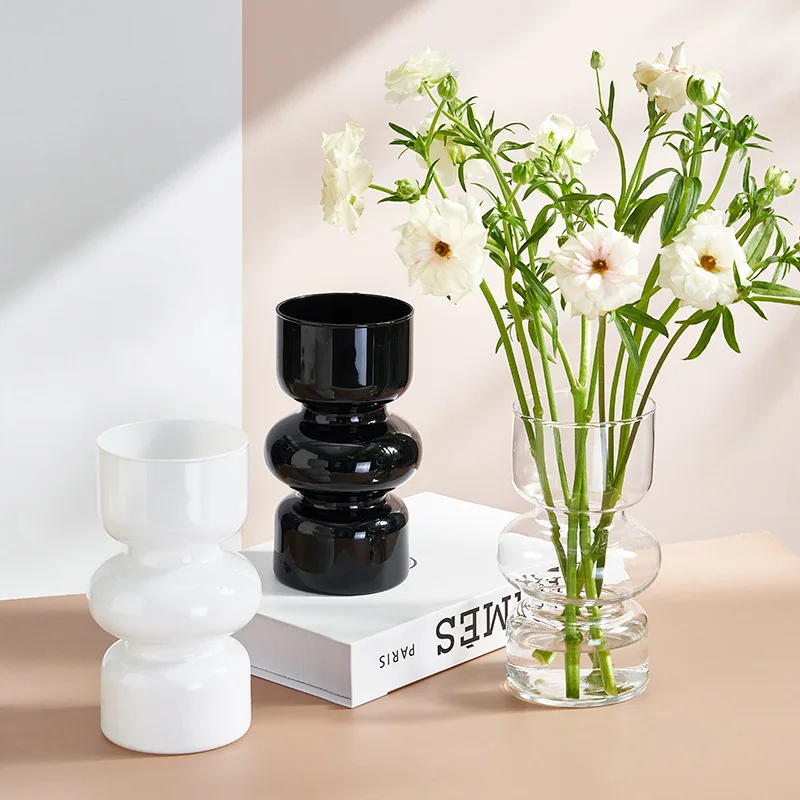European Minimalist Glass Vase Living Room Decoration and Ornaments Retro Vase Hydroponic Glass Vase Flower Arrangement 2