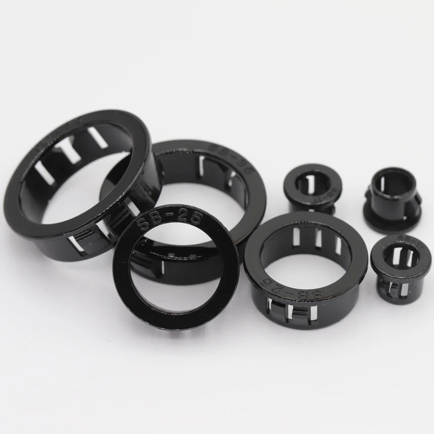 SB SK 8-32mm Diameter Panel Mount Nylon Snap Bushing Cord Buckle Protective Pipe Coil Wire Cable O Ring Hole Plug Grommet