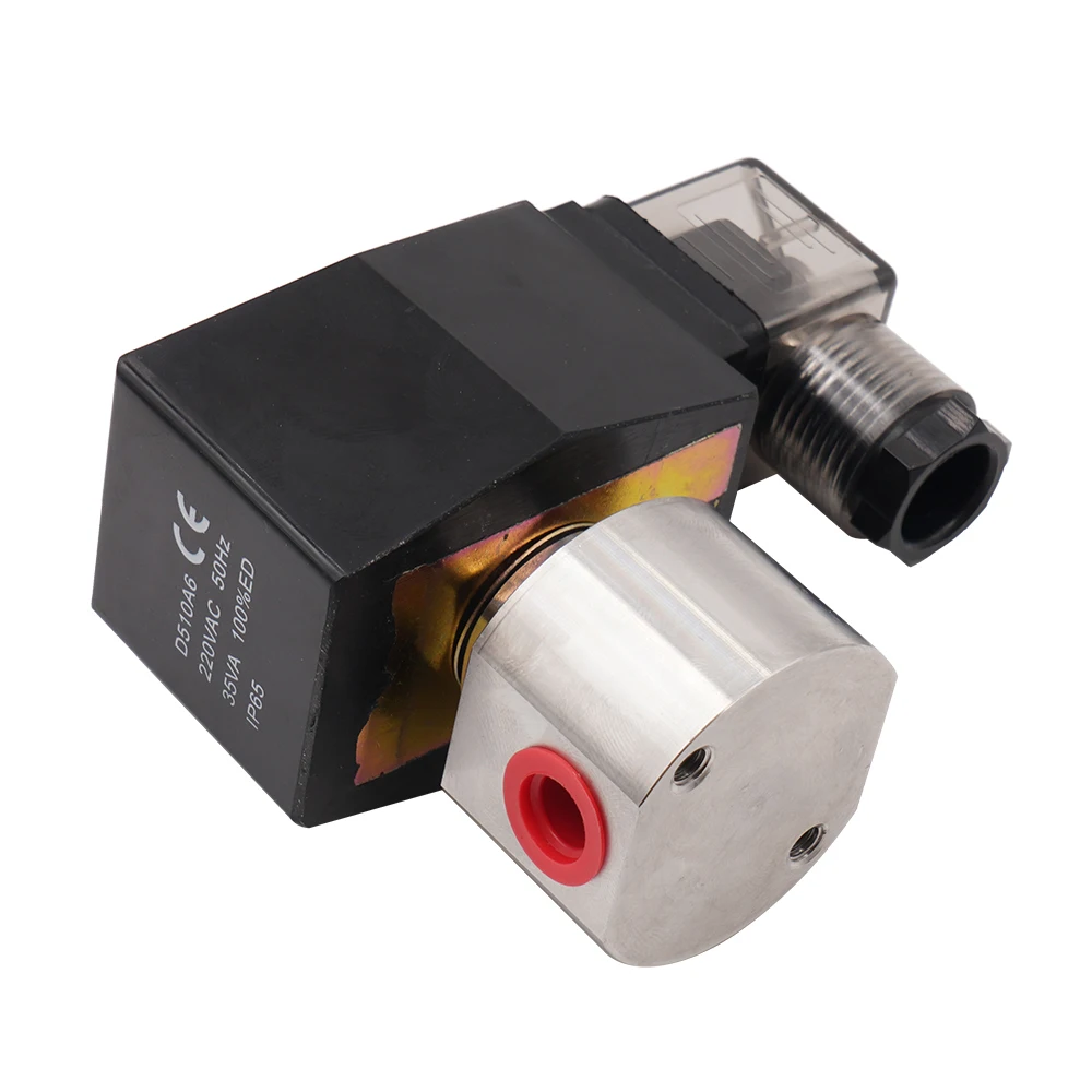 Orifice 1.2mm 200Bar 2mm 100Bar 304 Stainless Steel 2 Way High Pressure Normally Closed Solenoid Valve G 1/4" 1/8" AC220V DC24V