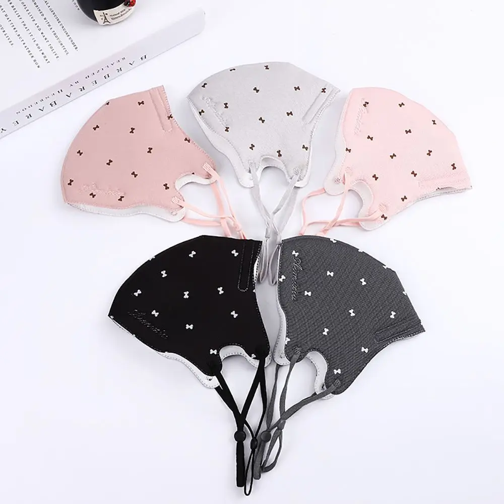 Cute Breathable Adult Men Winter Anti-fog Bow Face Mask Cloth Mask Face Cover Mouth Mask images - 6